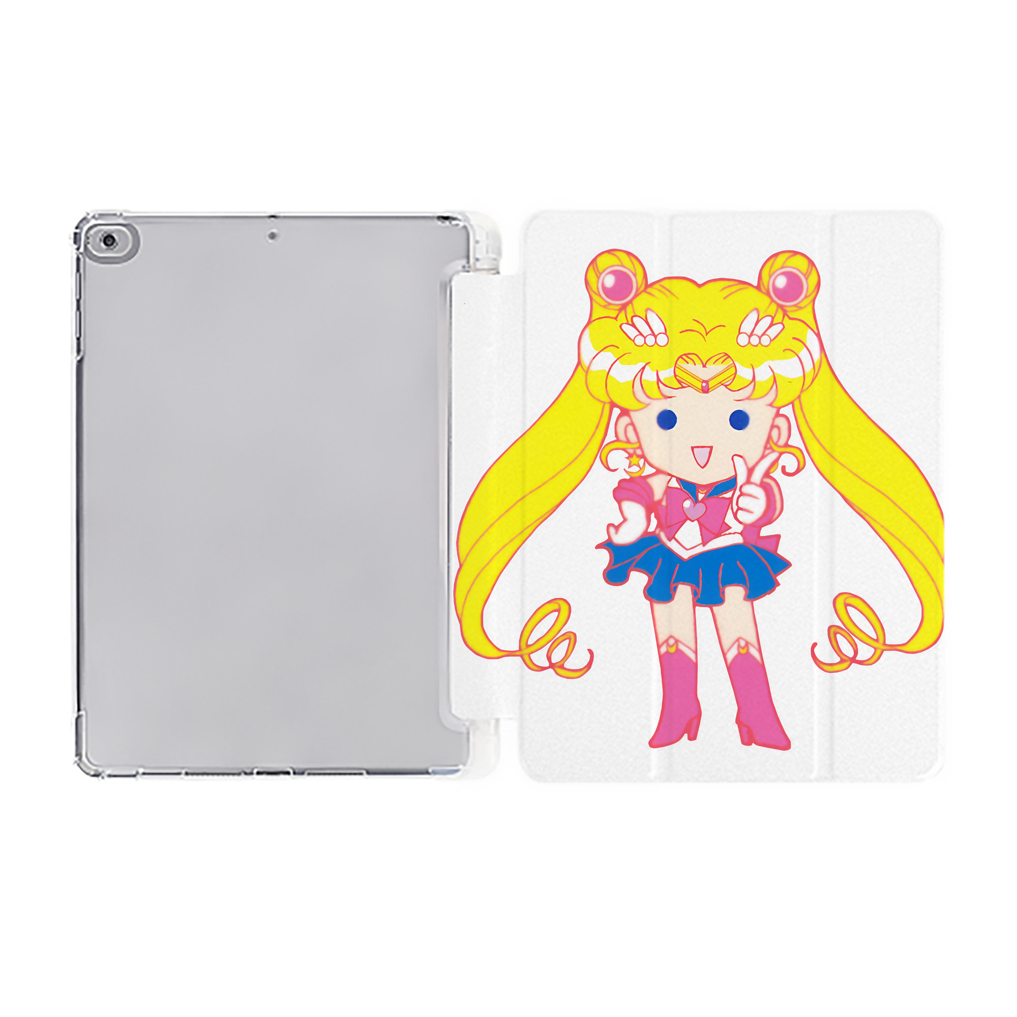 （画像用） 美少女戦士セーラームーン 月野 うさぎ つきの うさぎ Sailor Moon Tsukino Usagi IPad ケース ペン収納付き 三つ折りスタンド PUレザー×シリコン 対応機種9.5/10.5/10.9インチ